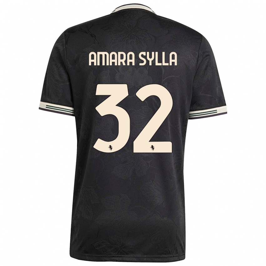 ילדים Idris Amara Sylla #32 שחור לבן ירוק ג'רזי קיט שלישי 2025/26 חולצה קצרה