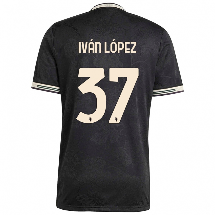 ילדים Ivan Lopez Comellas #37 שחור לבן ירוק ג'רזי קיט שלישי 2025/26 חולצה קצרה