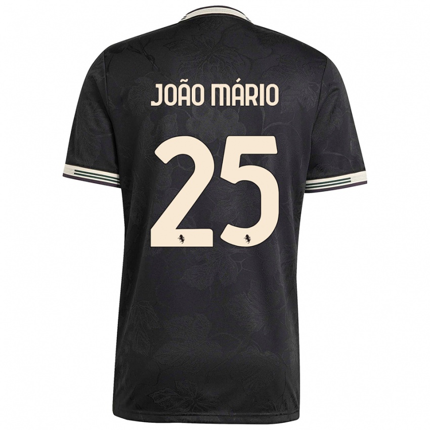 ילדים ז'ואאו מריו #25 שחור לבן ירוק ג'רזי קיט שלישי 2025/26 חולצה קצרה