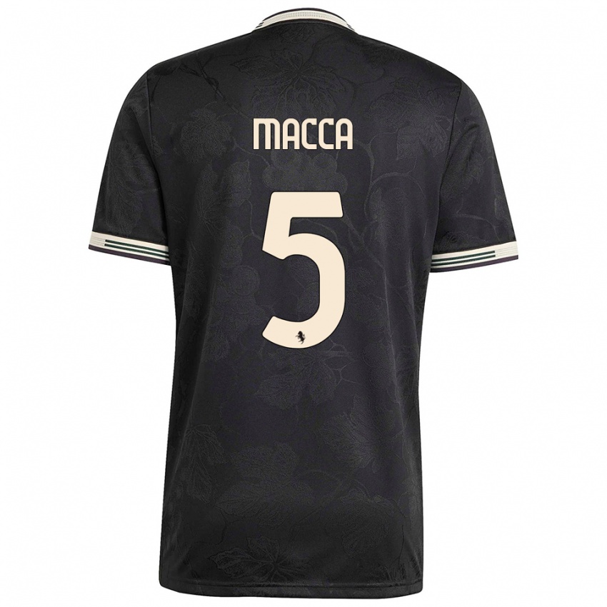 ילדים Federico Macca #5 שחור לבן ירוק ג'רזי קיט שלישי 2025/26 חולצה קצרה