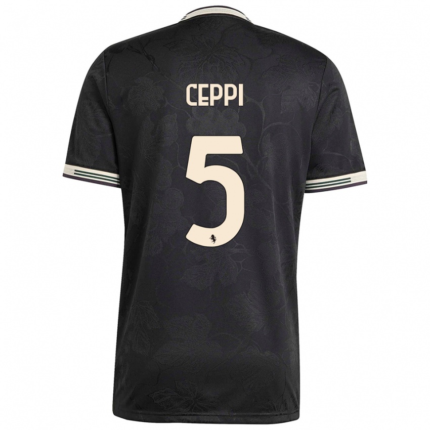 ילדים Paolo Ceppi #5 שחור לבן ירוק ג'רזי קיט שלישי 2025/26 חולצה קצרה