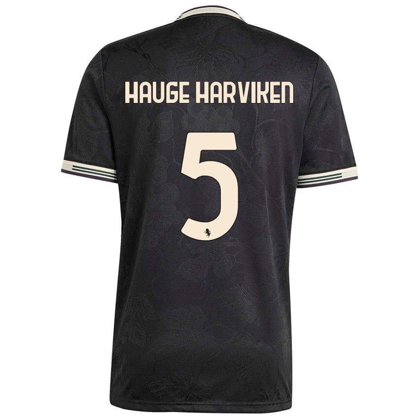 ילדים Mathilde Hauge Harviken #5 שחור לבן ירוק ג'רזי קיט שלישי 2025/26 חולצה קצרה