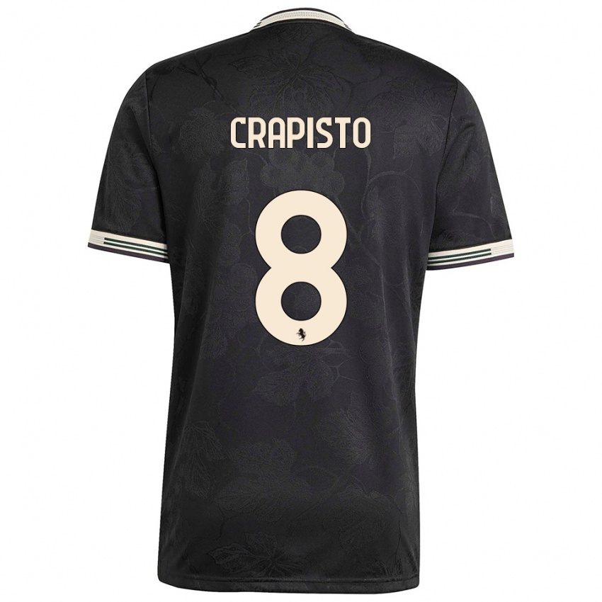 ילדים פרנצ'סקו קראפיסטו #8 שחור לבן ירוק ג'רזי קיט שלישי 2025/26 חולצה קצרה