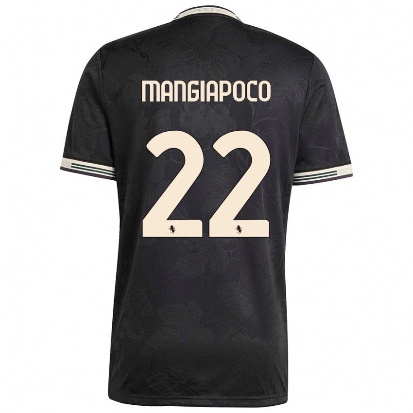 ילדים Stefano Mangiapoco #22 שחור לבן ירוק ג'רזי קיט שלישי 2025/26 חולצה קצרה