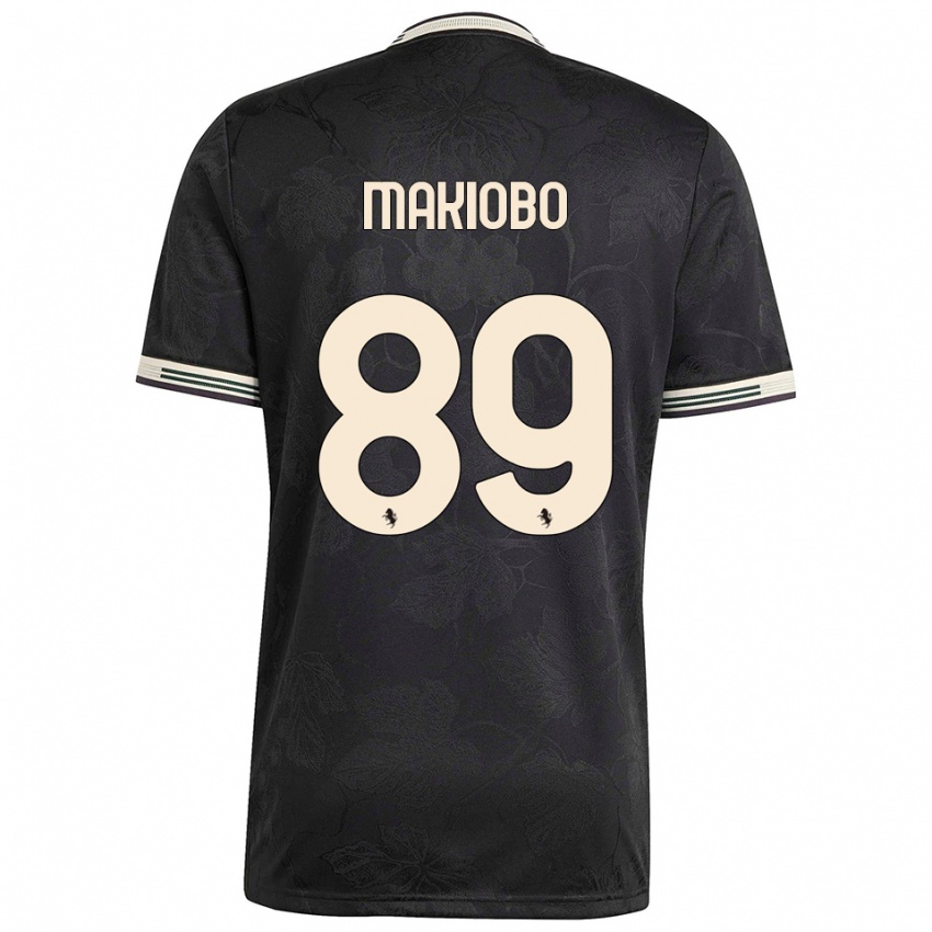 ילדים Grady Makiobo #89 שחור לבן ירוק ג'רזי קיט שלישי 2025/26 חולצה קצרה