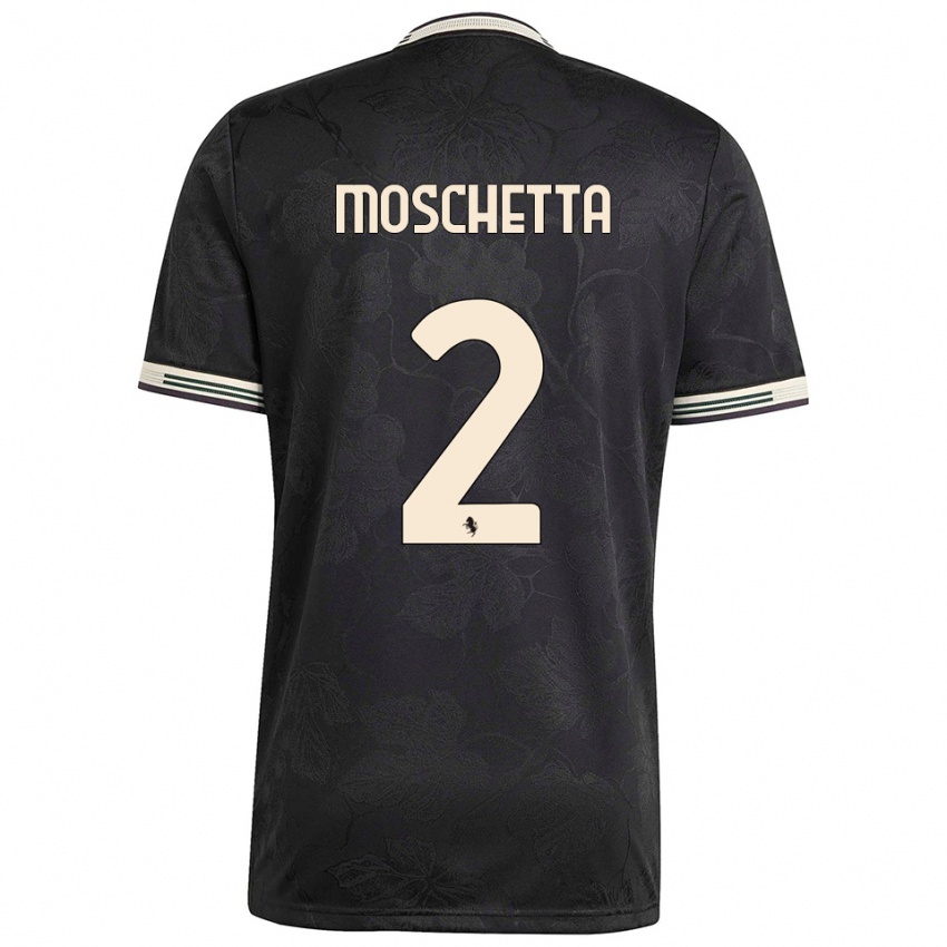 ילדים Lorenzo Moschetta #2 שחור לבן ירוק ג'רזי קיט שלישי 2025/26 חולצה קצרה