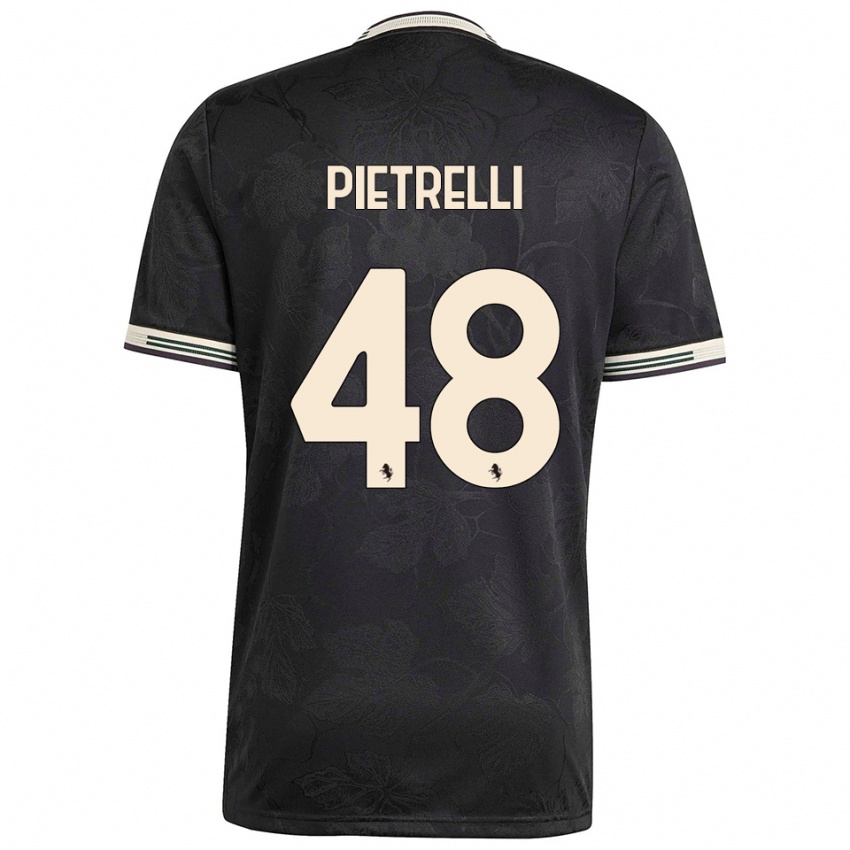 ילדים אלסנדרו פיטרלי #48 שחור לבן ירוק ג'רזי קיט שלישי 2025/26 חולצה קצרה