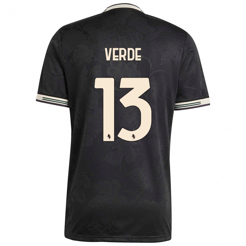 ילדים פרנצ'סקו ורדה #13 שחור לבן ירוק ג'רזי קיט שלישי 2025/26 חולצה קצרה