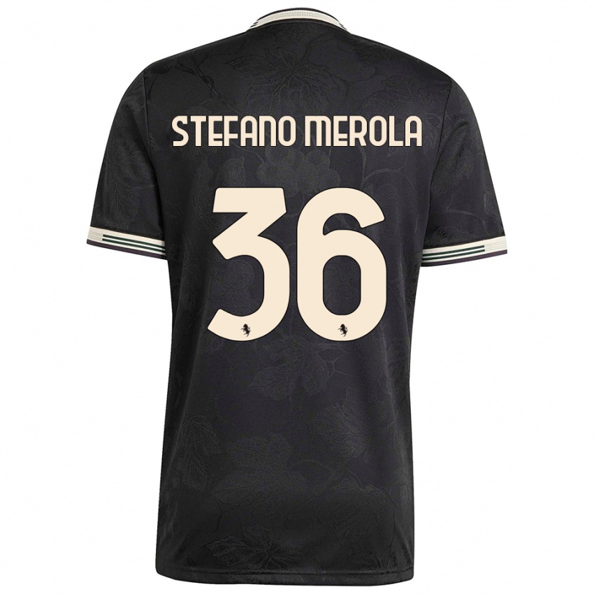 ילדים אנטוניו סטפנו מרולה #36 שחור לבן ירוק ג'רזי קיט שלישי 2025/26 חולצה קצרה