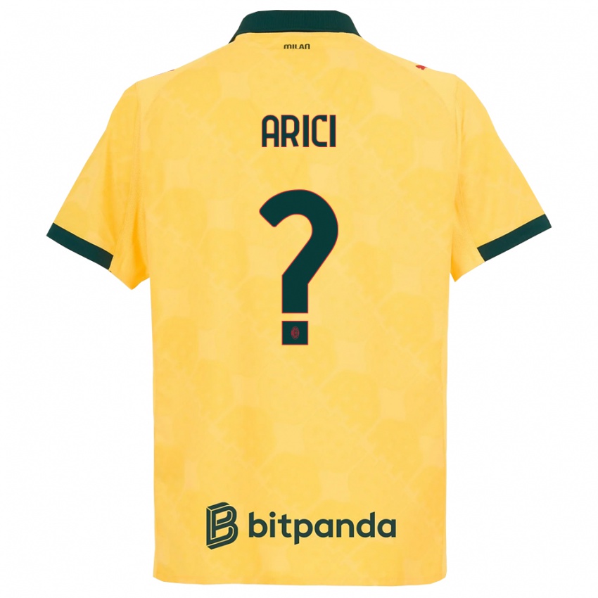 ילדים אלברטו אריצ'י #0 צהוב שחור ג'רזי קיט שלישי 2025/26 חולצה קצרה