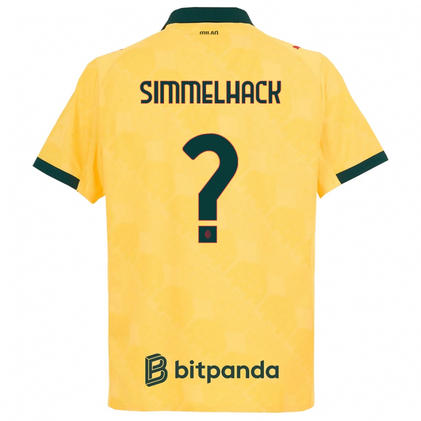 ילדים אלכסנדר סימלהאק #0 צהוב שחור ג'רזי קיט שלישי 2025/26 חולצה קצרה