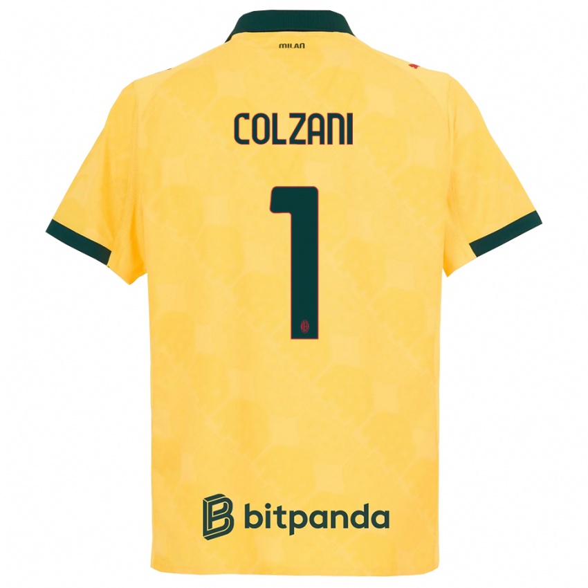 ילדים אדוארדו קולזאני #1 צהוב שחור ג'רזי קיט שלישי 2025/26 חולצה קצרה