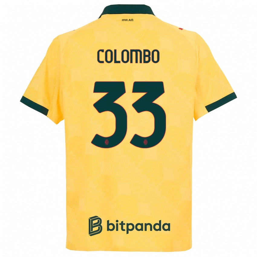 ילדים פדריקו קולומבו #33 צהוב שחור ג'רזי קיט שלישי 2025/26 חולצה קצרה