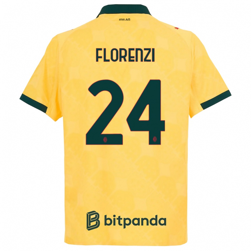 ילדים אלסנדרו פלורנצי #24 צהוב שחור ג'רזי קיט שלישי 2025/26 חולצה קצרה