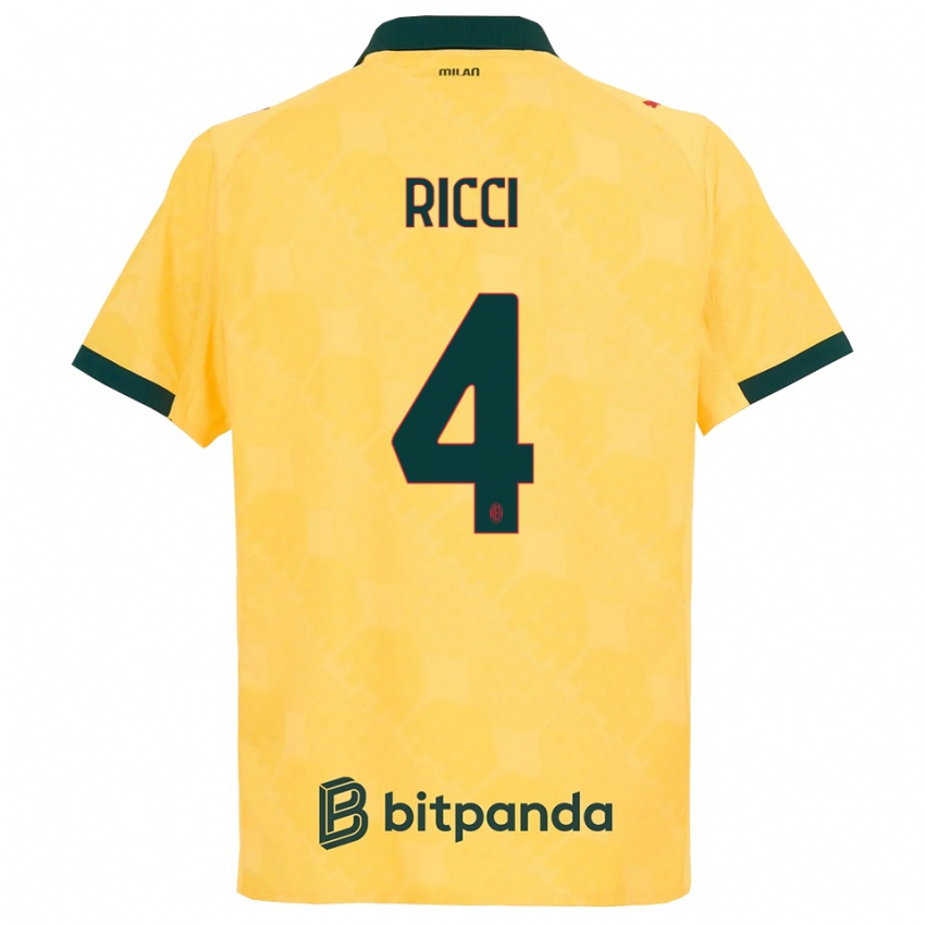 ילדים סמואלה ריצ'י #4 צהוב שחור ג'רזי קיט שלישי 2025/26 חולצה קצרה