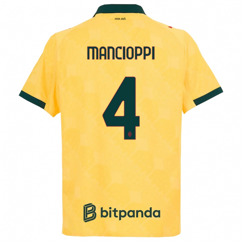 ילדים טומאסו מנסיופי #4 צהוב שחור ג'רזי קיט שלישי 2025/26 חולצה קצרה