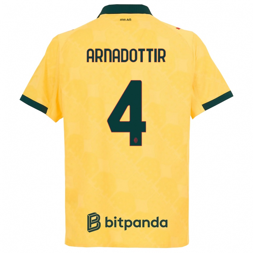 ילדים גודני ארנדוטיר #4 צהוב שחור ג'רזי קיט שלישי 2025/26 חולצה קצרה