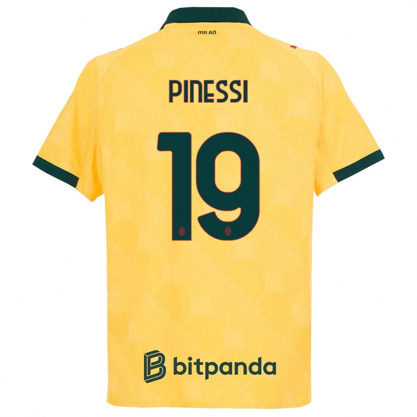 ילדים Riccardo Pinessi #19 צהוב שחור ג'רזי קיט שלישי 2025/26 חולצה קצרה