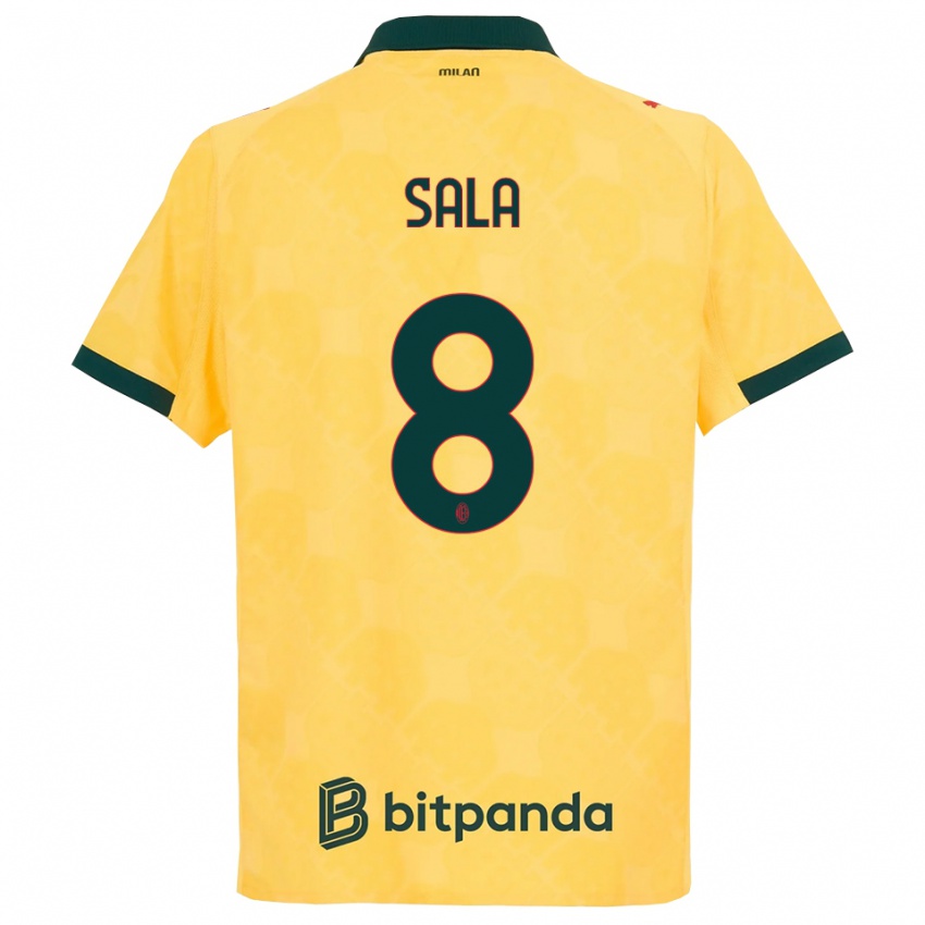 ילדים עמנואל סאלה #8 צהוב שחור ג'רזי קיט שלישי 2025/26 חולצה קצרה