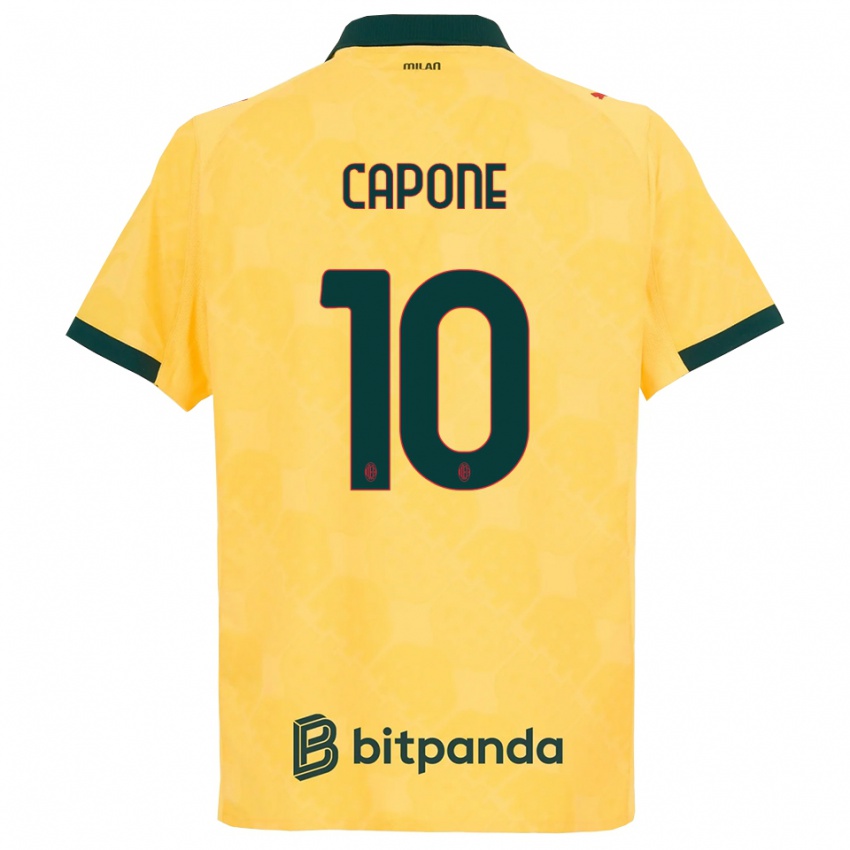 ילדים אנדראה קפונה #10 צהוב שחור ג'רזי קיט שלישי 2025/26 חולצה קצרה