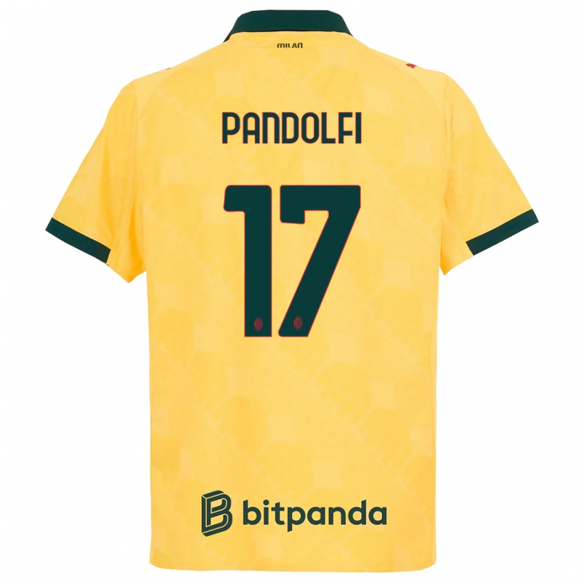 ילדים Fabio Pandolfi #17 צהוב שחור ג'רזי קיט שלישי 2025/26 חולצה קצרה