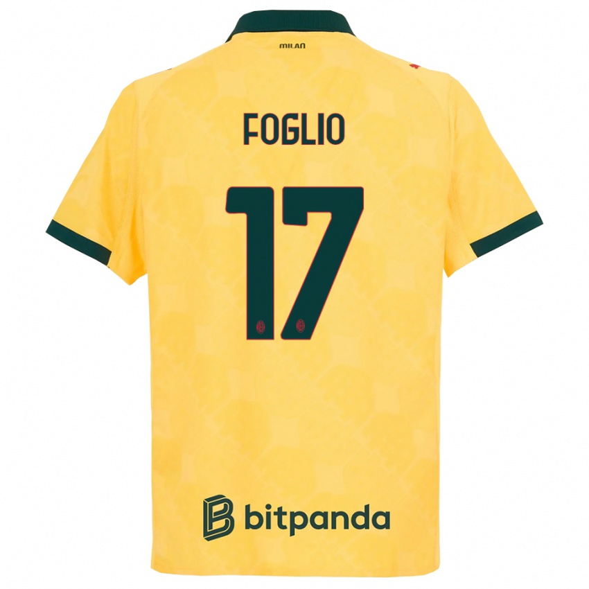 ילדים כריסטיאן פוגליו #17 צהוב שחור ג'רזי קיט שלישי 2025/26 חולצה קצרה