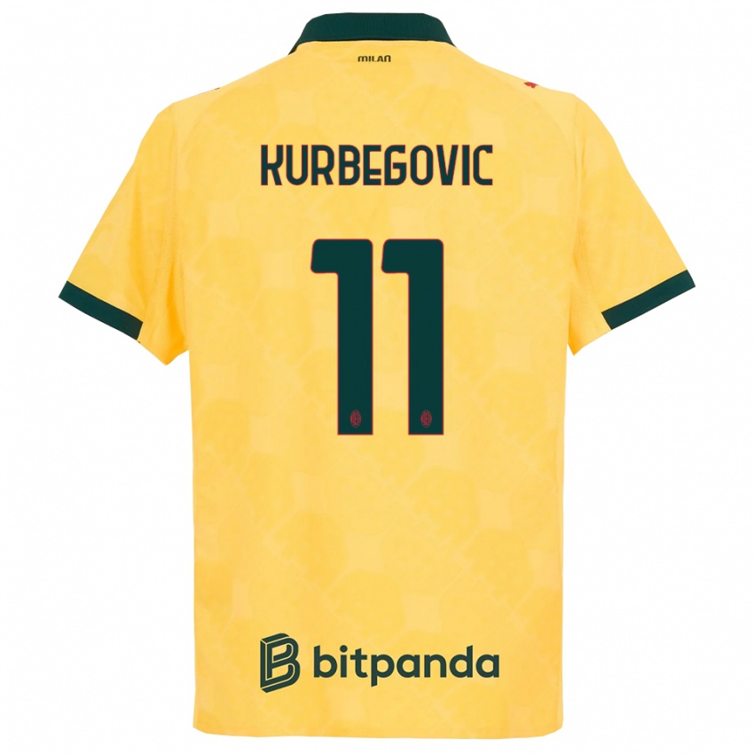 ילדים דינו-סמואל קורבגוביץ׳ #11 צהוב שחור ג'רזי קיט שלישי 2025/26 חולצה קצרה