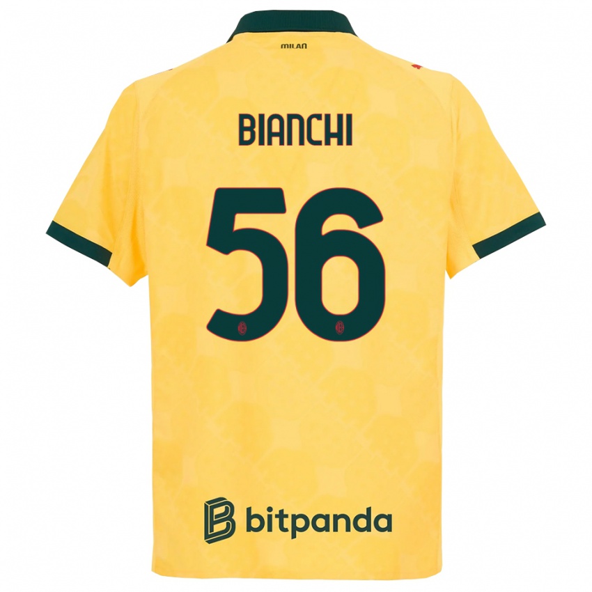 ילדים Alessandro Bianchi #56 צהוב שחור ג'רזי קיט שלישי 2025/26 חולצה קצרה