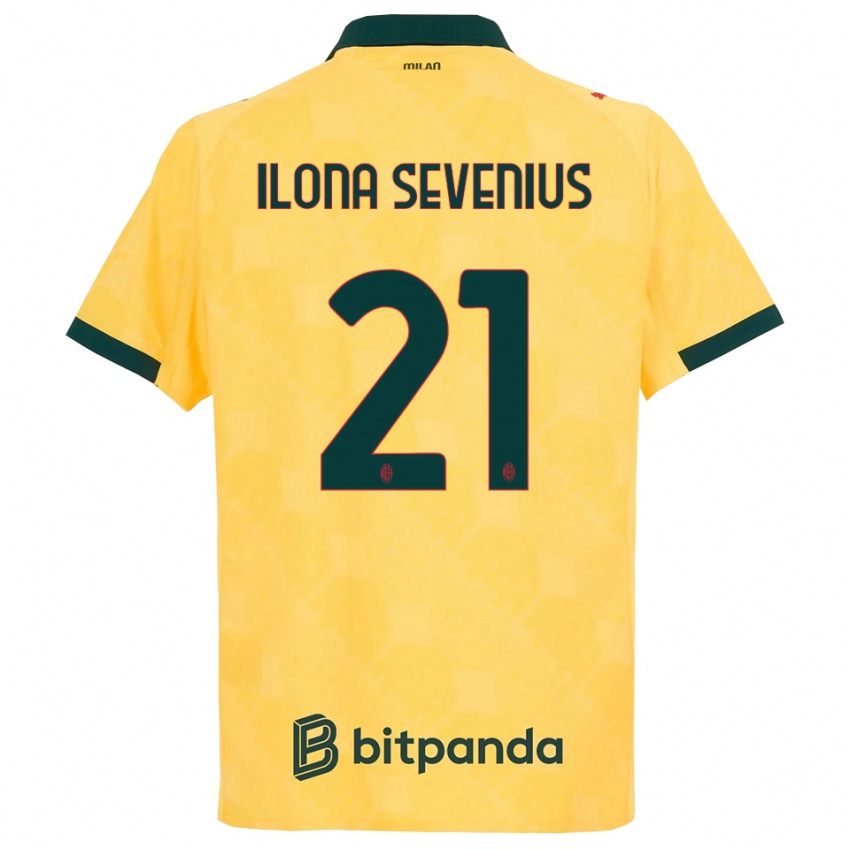 ילדים Oona Ilona Sevenius #21 צהוב שחור ג'רזי קיט שלישי 2025/26 חולצה קצרה