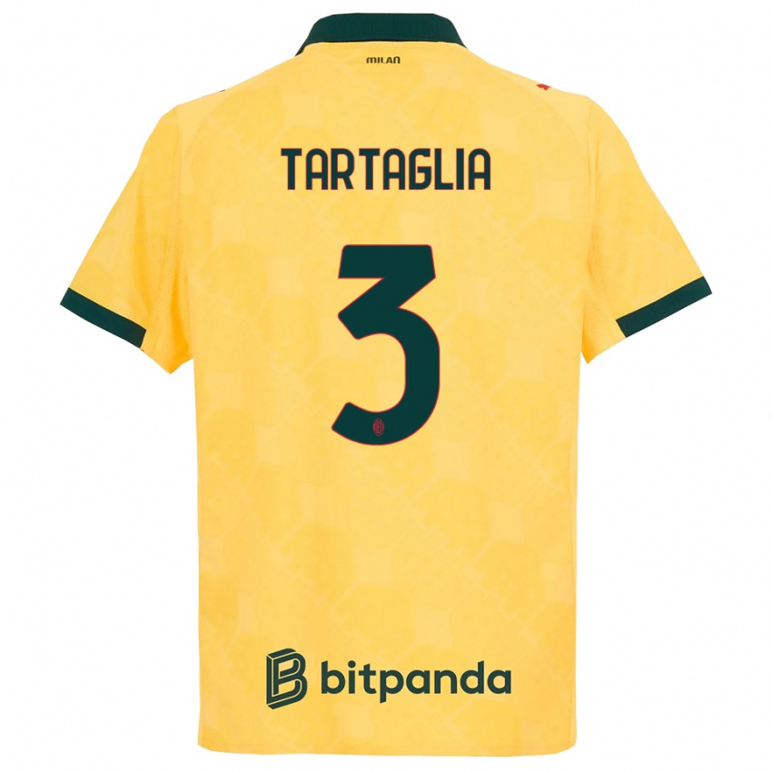 ילדים Edoardo Tartaglia #3 צהוב שחור ג'רזי קיט שלישי 2025/26 חולצה קצרה