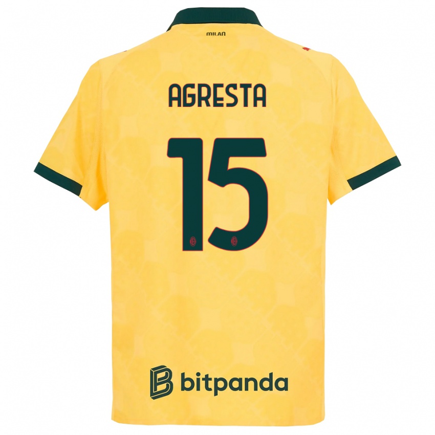 ילדים סטפנו אגרסטה #15 צהוב שחור ג'רזי קיט שלישי 2025/26 חולצה קצרה