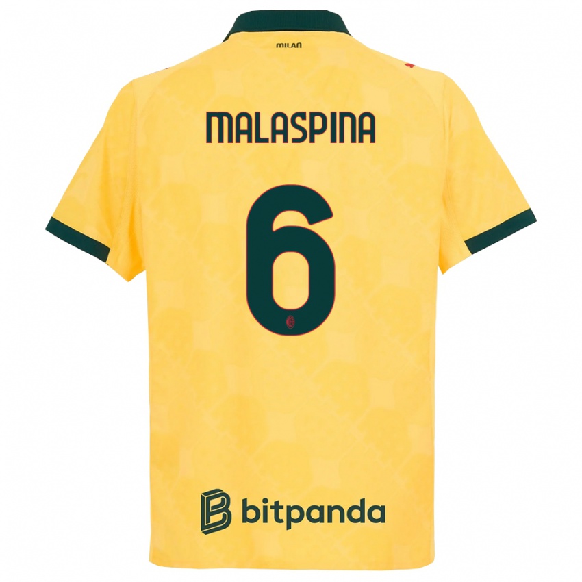 ילדים מתיה מלספינה #6 צהוב שחור ג'רזי קיט שלישי 2025/26 חולצה קצרה