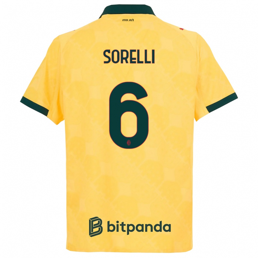 ילדים נדין סורלי #6 צהוב שחור ג'רזי קיט שלישי 2025/26 חולצה קצרה