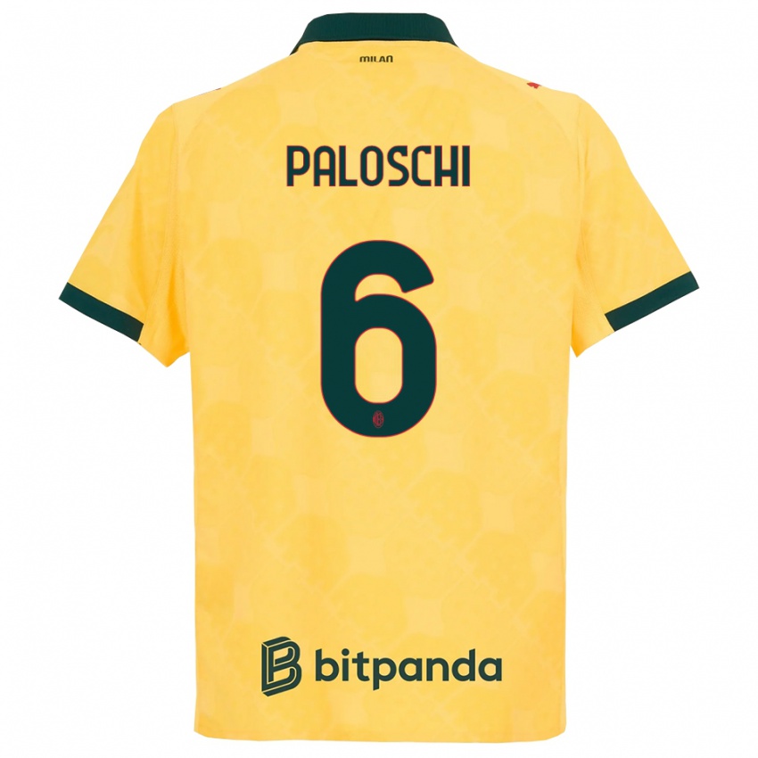 ילדים דוריאן פאלושי #6 צהוב שחור ג'רזי קיט שלישי 2025/26 חולצה קצרה