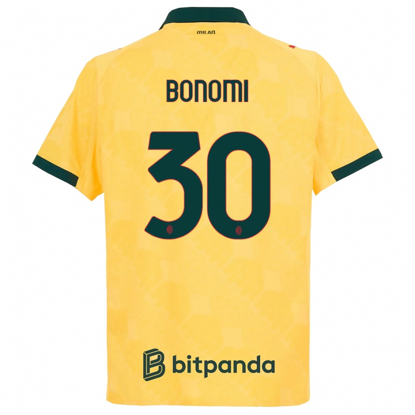 ילדים אלסנדרו בונומי #30 צהוב שחור ג'רזי קיט שלישי 2025/26 חולצה קצרה