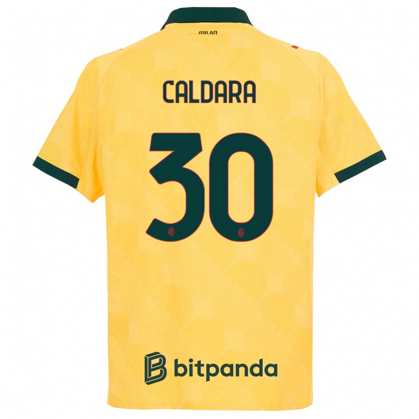 ילדים מתיה קלדארה #30 צהוב שחור ג'רזי קיט שלישי 2025/26 חולצה קצרה