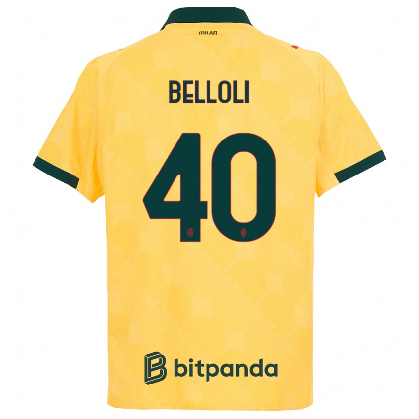 ילדים Sofia Belloli #40 צהוב שחור ג'רזי קיט שלישי 2025/26 חולצה קצרה