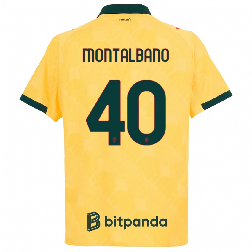 ילדים ניקולו מונטלבנו #40 צהוב שחור ג'רזי קיט שלישי 2025/26 חולצה קצרה