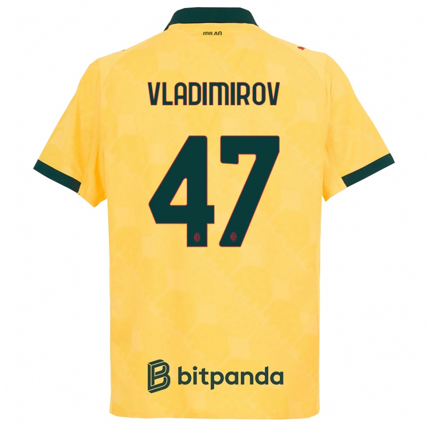 ילדים Valeri Vladimirov #47 צהוב שחור ג'רזי קיט שלישי 2025/26 חולצה קצרה