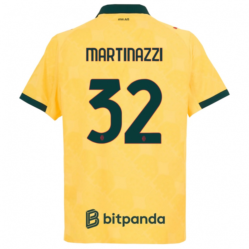 ילדים לוקה מרטינאצי #32 צהוב שחור ג'רזי קיט שלישי 2025/26 חולצה קצרה