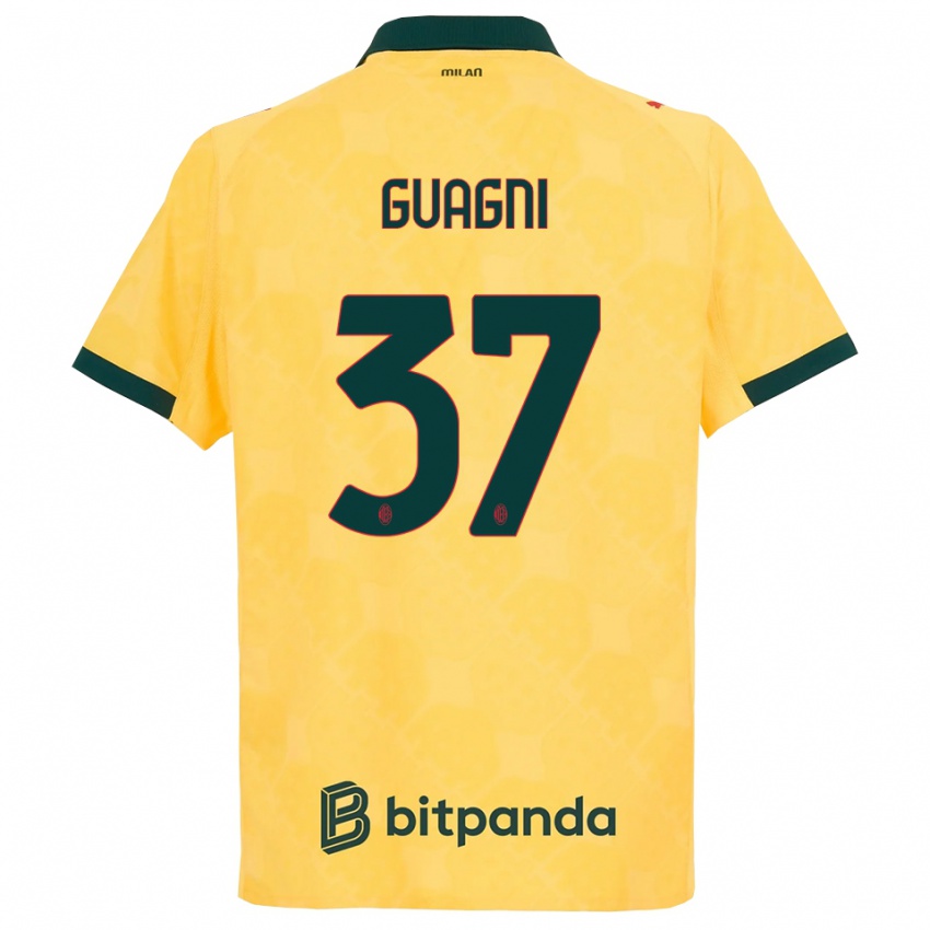 ילדים עלייה גואגני #37 צהוב שחור ג'רזי קיט שלישי 2025/26 חולצה קצרה