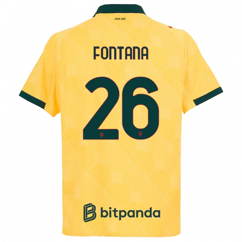 ילדים פרנצ'סקו פונטנה #26 צהוב שחור ג'רזי קיט שלישי 2025/26 חולצה קצרה