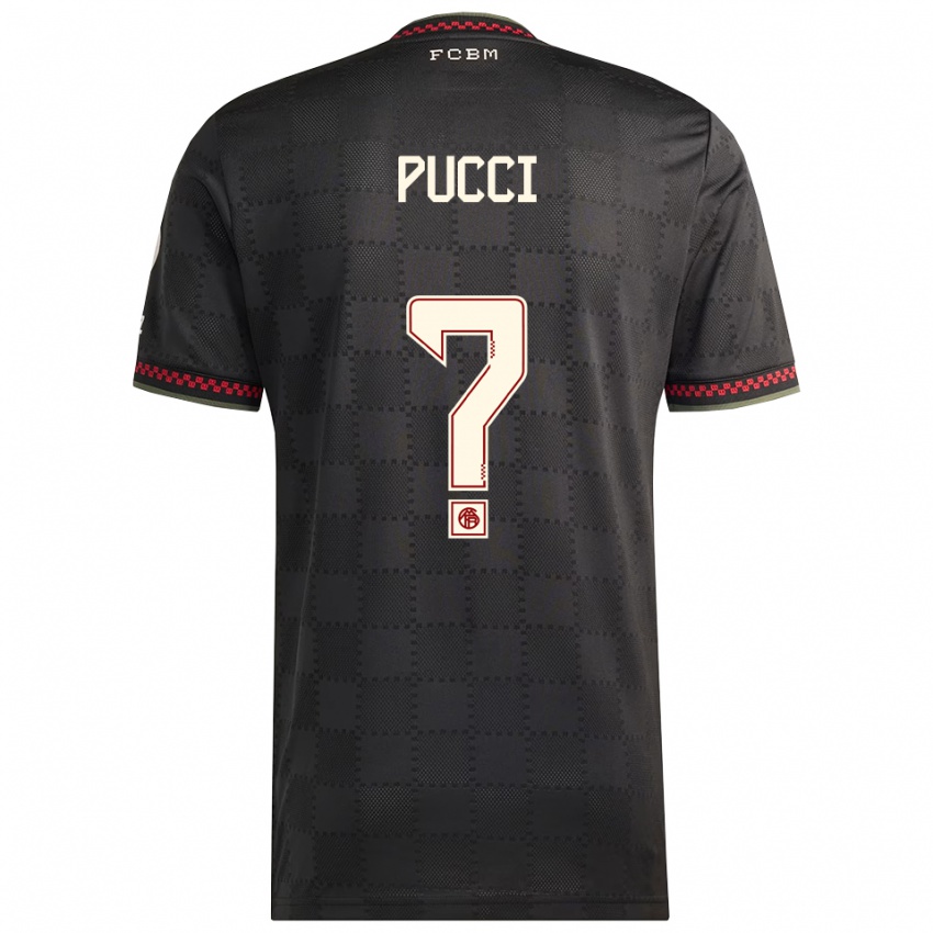 ילדים Xaver Pucci #0 שחור לבן ג'רזי קיט שלישי 2025/26 חולצה קצרה