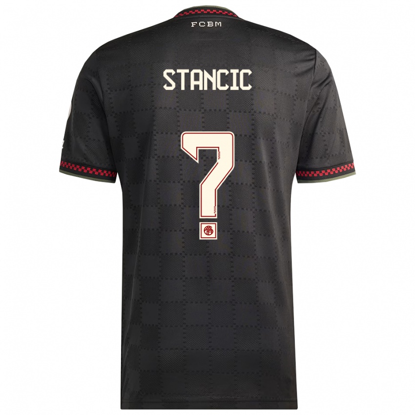 ילדים Luca Stancic #0 שחור לבן ג'רזי קיט שלישי 2025/26 חולצה קצרה