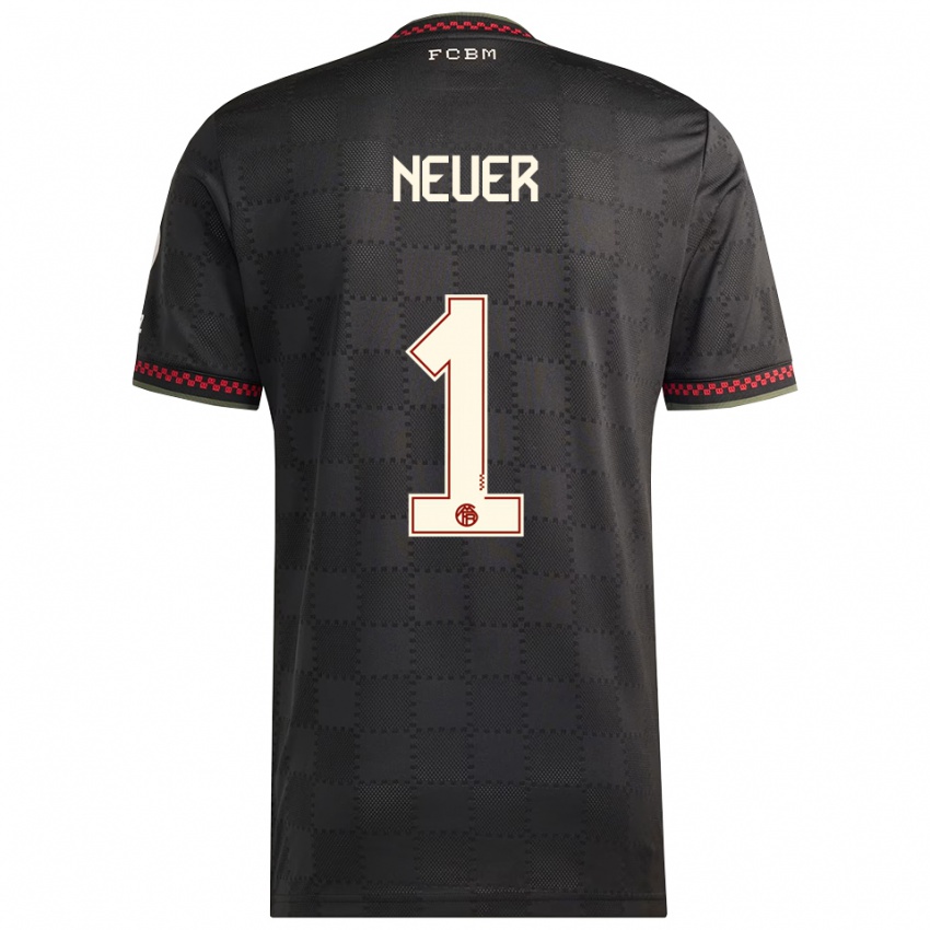 ילדים מנואל נוייר #1 שחור לבן ג'רזי קיט שלישי 2025/26 חולצה קצרה