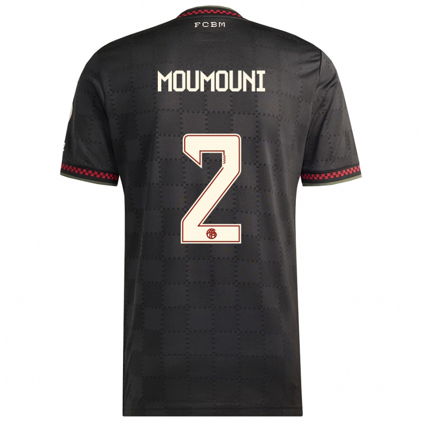 ילדים Rayan Moumouni #2 שחור לבן ג'רזי קיט שלישי 2025/26 חולצה קצרה