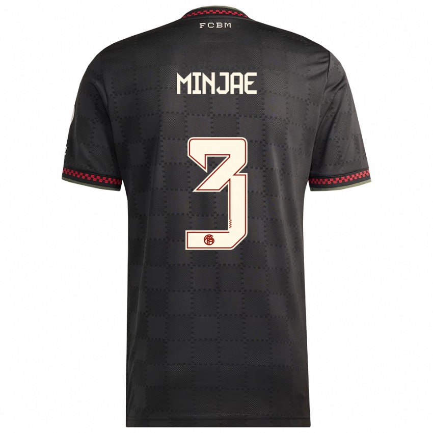 ילדים קים מין-ג'ה #3 שחור לבן ג'רזי קיט שלישי 2025/26 חולצה קצרה