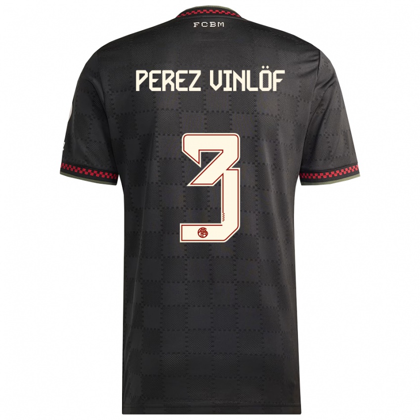 ילדים מתאו פרס וינלוף #3 שחור לבן ג'רזי קיט שלישי 2025/26 חולצה קצרה