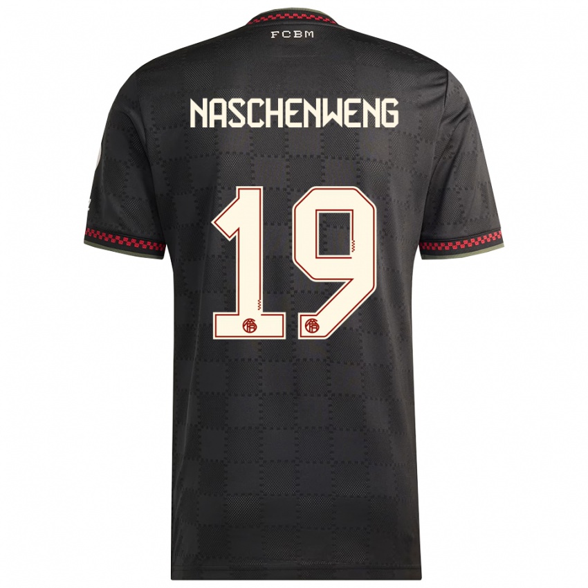 ילדים קתרינה נאשנוונג #19 שחור לבן ג'רזי קיט שלישי 2025/26 חולצה קצרה