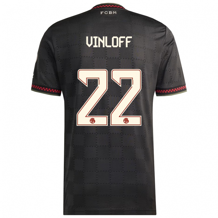 ילדים מתאו וינלוף #22 שחור לבן ג'רזי קיט שלישי 2025/26 חולצה קצרה